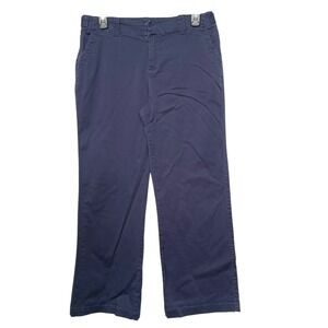 Chadwicks Womens Navy Blue Chino Pants Size 8 Stretch Cotton Straight Leg Work